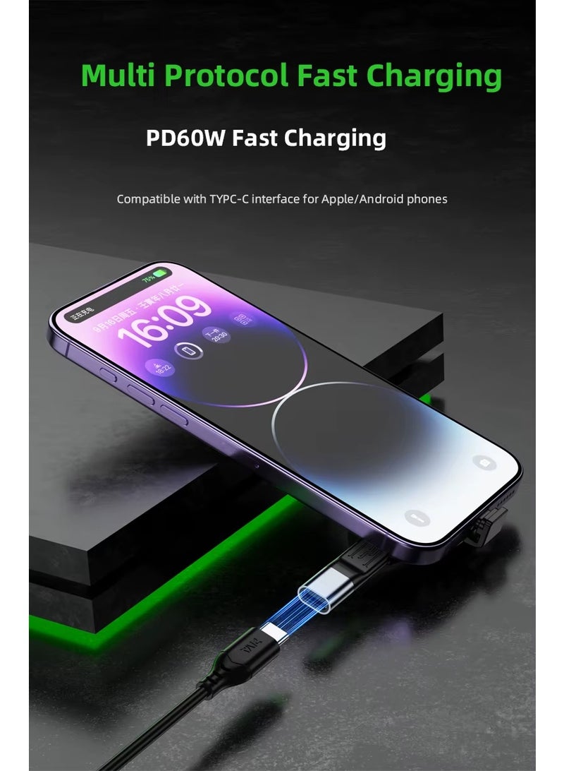 PIVA PW10 Type-C Mobile Phone Adapter, Long Backward Bend, Supports 60W Charging, Supports 4K Video Transfer at 60Hz, Compatible with All iPads, Most Tablets, Some Android Devices with Type-C Port, iPhone 15, iPhone 16, Black - Image 4